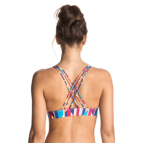 Roxy Dry Wind Strappy Fixed Tri Bikini Top - Vermillon Orange