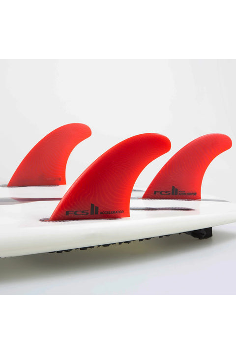 FCS II Accelerator Neo Glass Large Tri Fin Set - Red