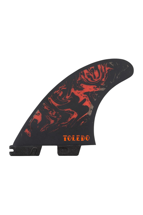 FCS II FT PC Medium Tri Fin Set - Black / Red