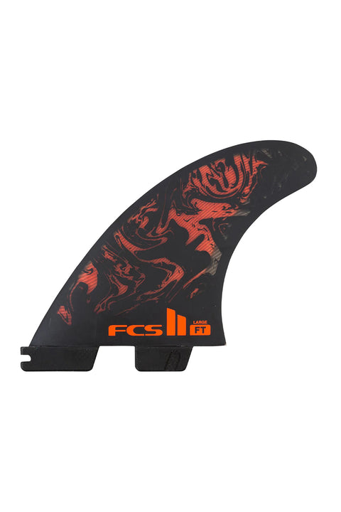FCS II FT PC Medium Tri Fin Set - Black / Red