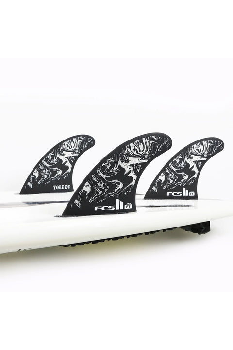 FCS II FT PC Medium Tri Fin Set - Black / White