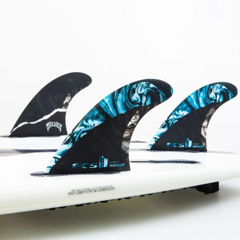 FCS II MB PC Carbon Medium Tri / Quad Fin Set - Blue