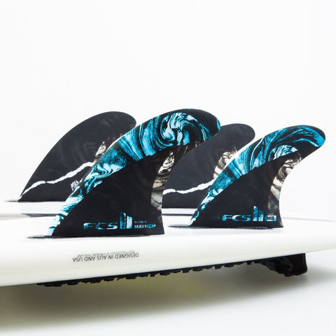 FCS II MB PC Carbon Medium Tri / Quad Fin Set - Blue