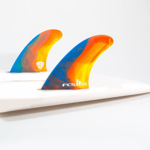 FCS II MR PC XLarge Twin + Stabilizer Fin Set - Multi Color Swirl