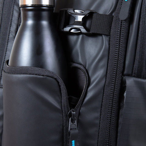 FCS Mission Backpack - Black - Water Bottle Sleeve