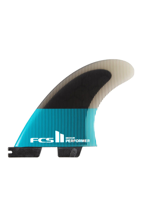 FCS II Performer PC Large Tri Fin Set - Teal / Black
