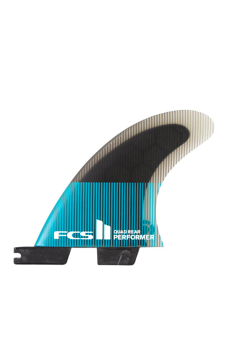 FCS II Performer PC Small Quad Rear Fin Set - Teal / Black