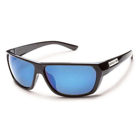 Suncloud Feedback Sunglasses - Black / Blue Mirror Polar