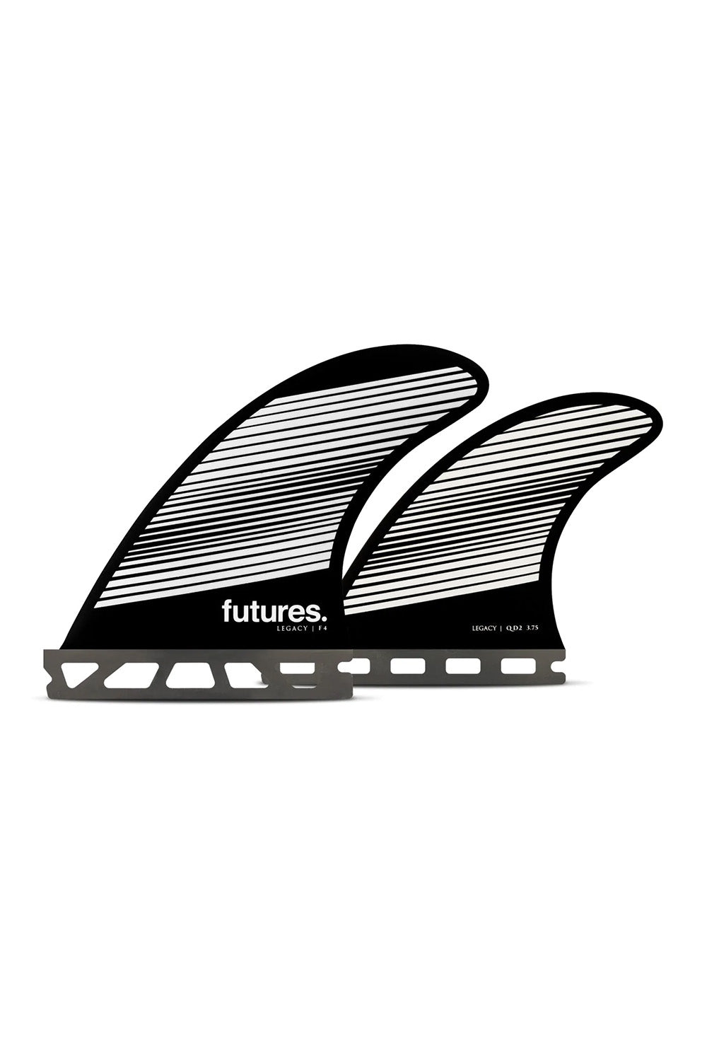 Futures Fins F4 Legacy Quad Fin Set - Gray / Black | Moment Surf