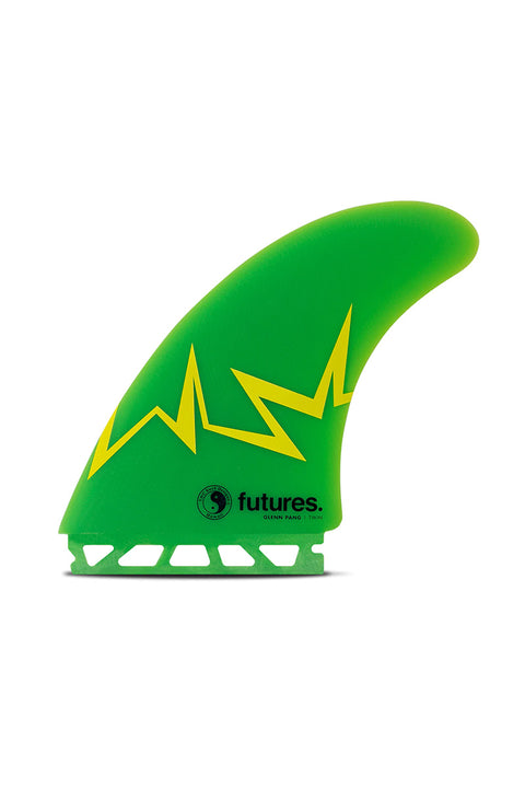 Futures Fins Glenn Pang Twin + 1 Fin Set - Green / Yellow - Side Fin