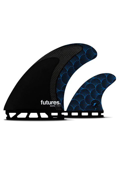 Futures Fins Rasta Twin+1 Fin Set - Black / Blue