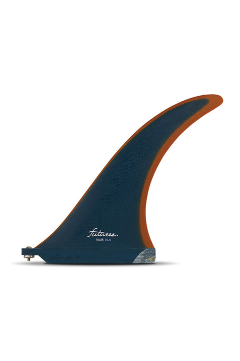 Futures Fins Tiller 10.0 Longboard Fin - Cobalt / Rust