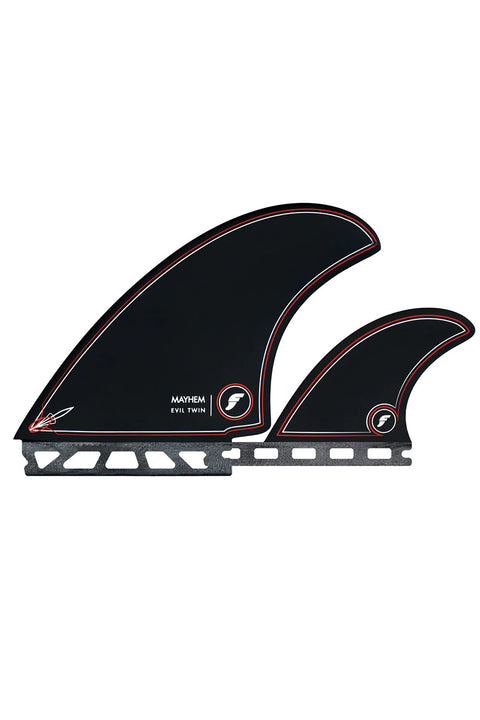 Futures Fins Mayhem Evi Twin + 1 Fin Set - Black