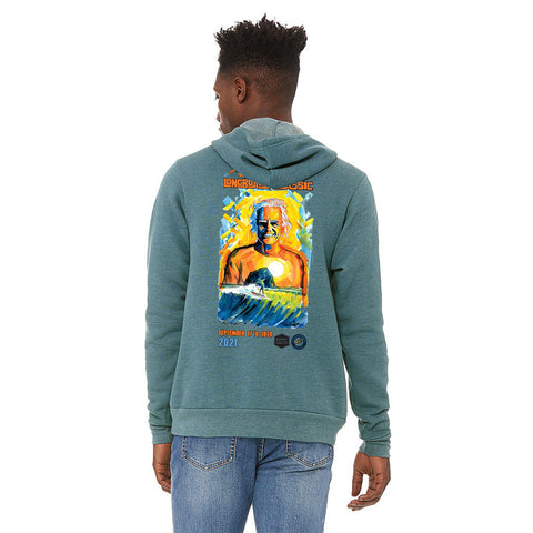 Cape Kiwanda Longboard Classic 2021 Pullover Hoodie - Heather Deep Teal