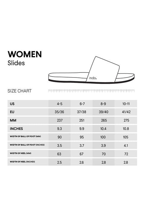 Indosole Women's ESSNTLS Slide - Rust-size chart