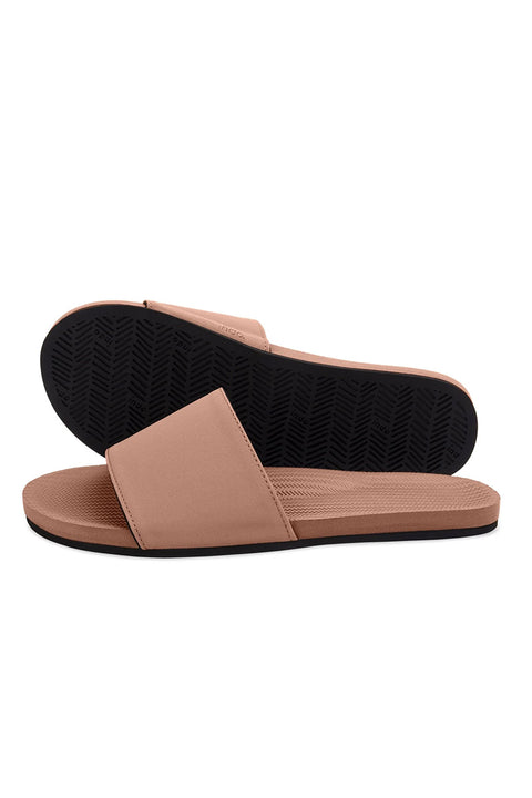 Indosole Women's ESSNTLS Slide - Rust-Side and sole view