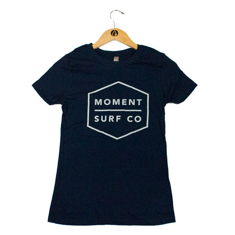 Moment Boxed Logo Tee - Midnight Navy