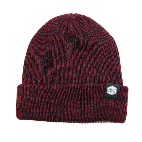 Moment Boxed Logo Beanie - Burgundy