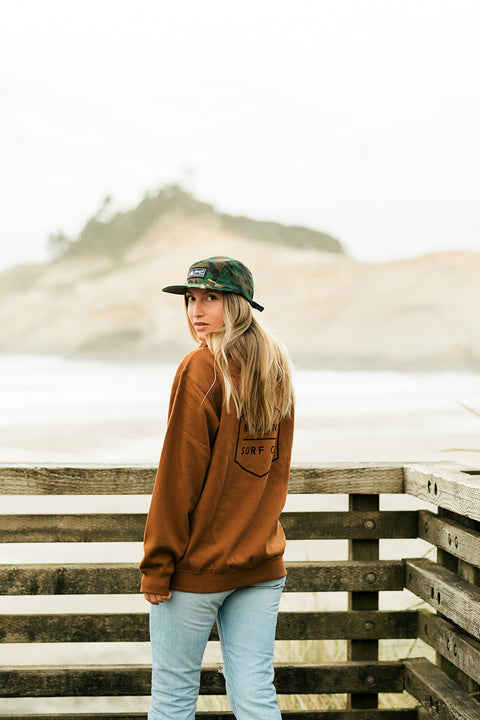 Moment Boxed Logo Pullover Hoodie - Golden Brown
