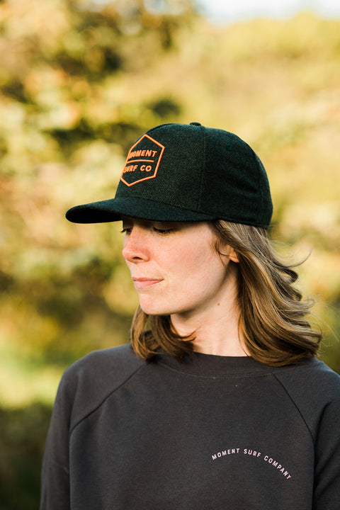 Moment Boxed Logo Hat - Forest / Orange