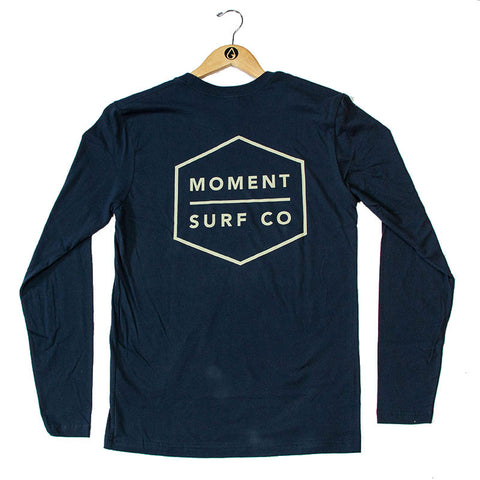 Moment Boxed Logo Long Sleeve Tee - Midnight Navy
