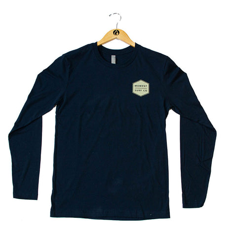 Moment Boxed Logo Long Sleeve Tee - Midnight Navy