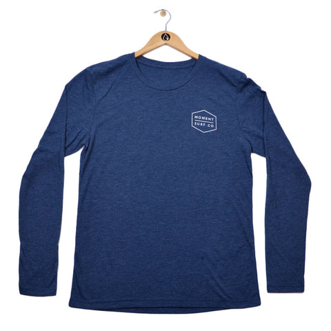 Moment Boxed Logo Long Sleeve Tee - Indigo