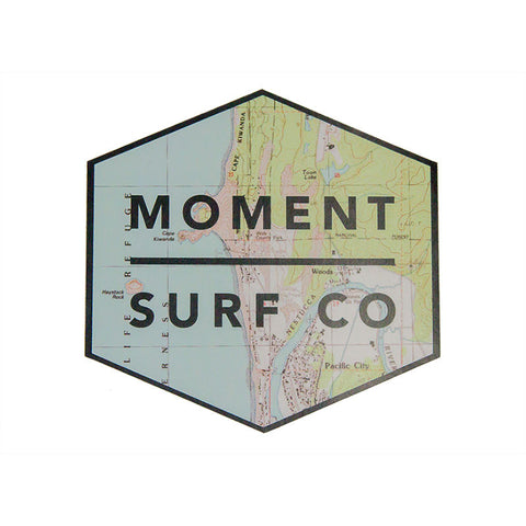 Moment Boxed Logo Sticker - Pacific City Map