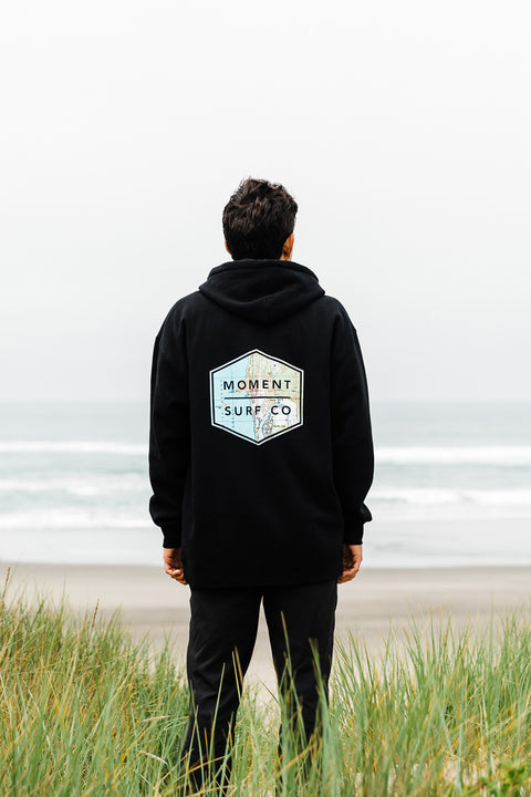 Moment Boxed Topo Logo Zip Hoodie - Black / Multi