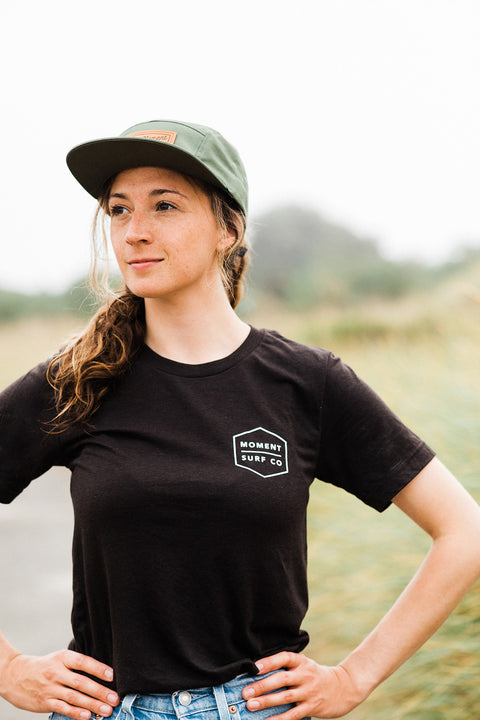 Moment Boxed Logo Tee - Espresso / Topo