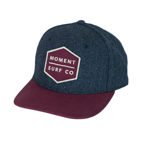 Moment Boxed Logo Herringbone Hat - Maroon