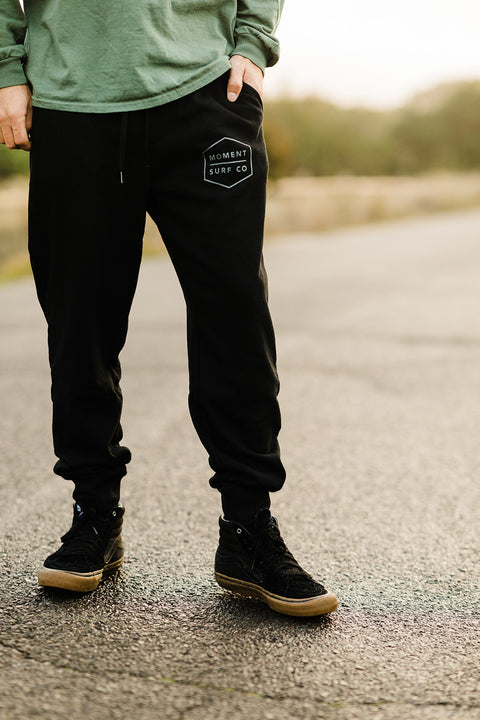 Moment Boxed Logo Sweatpant - Black / Grey