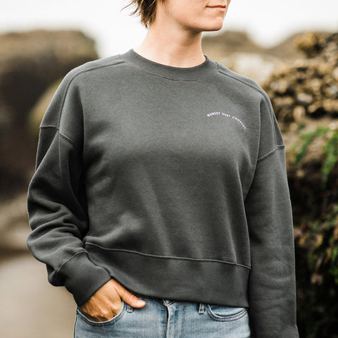 Moment Lady Glider Raglan Pullover Crew - Charcoal
