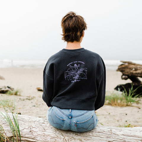 Moment Lady Glider Raglan Pullover Crew - Charcoal