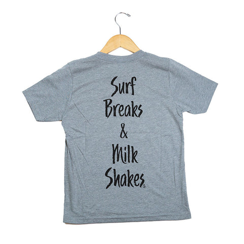 Moment Surf Breaks & Milk Shakes Youth Tee - Heather Grey