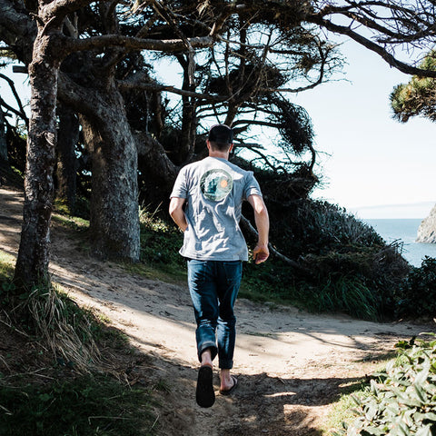 Moment Moon & Wave Tee - Heather Grey