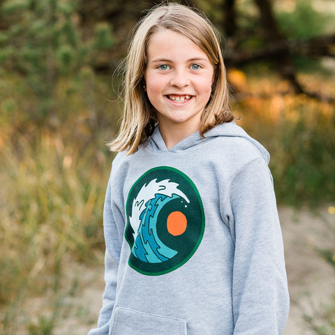Moment Youth Moon & Wave Pullover Hoodie - Athletic Heather