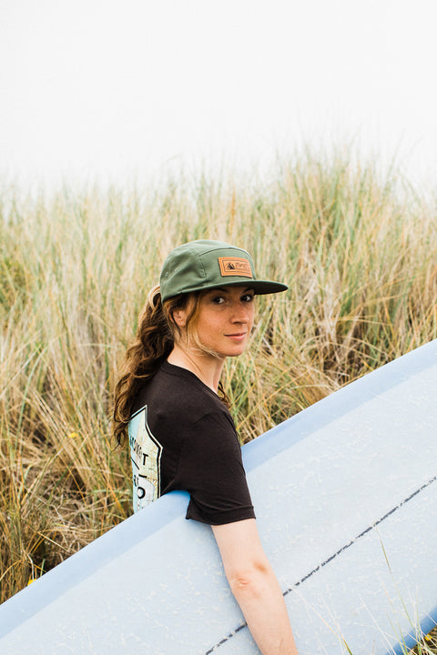 Moment PC Rock Leather Patch 5-Panel Hat - Olive
