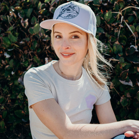 Moment Women's Boxed Logo Tee - Sand / Lilac