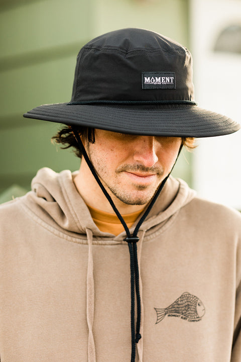 Moment Raindrop Patch Bucket Hat - Black
