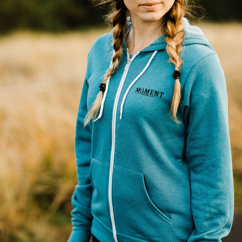 Moment Sea Lion Zip Hoodie - Heather Deep Teal