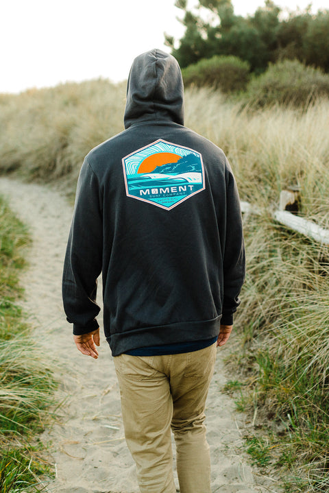 Moment Sunset Cape Pullover Hoodie - Dark Grey