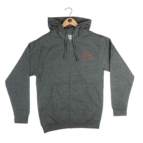 Moment Boxed Logo Zip Hoodie - Gunmetal Orange
