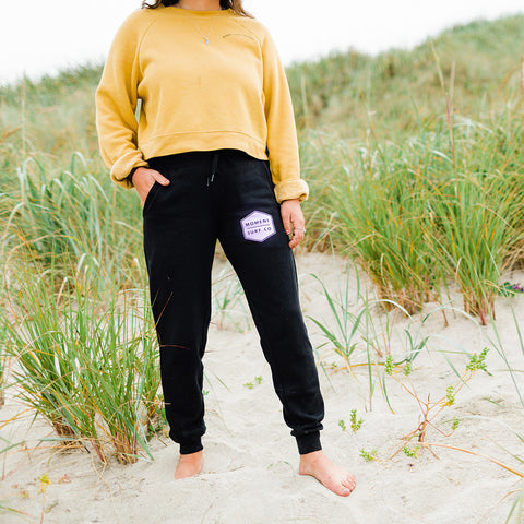 Moment Women's Boxed Logo Sweatpant - Black / Lilac