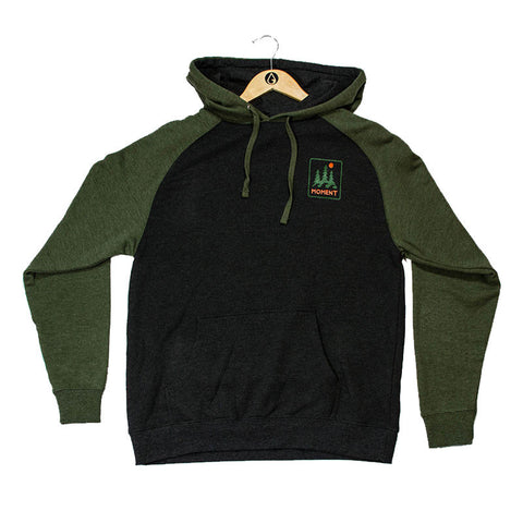 Moment Trees And Waves Pullover Hoodie - Charcoal / Army