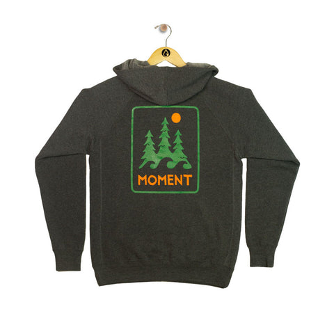 Moment Trees And Waves Zip Hoodie - Charcoal