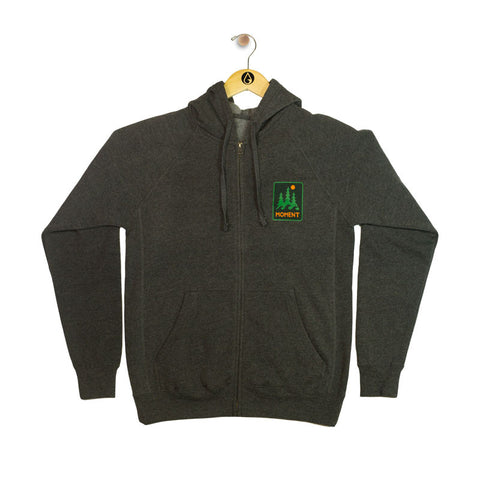 Moment Trees And Waves Zip Hoodie - Charcoal
