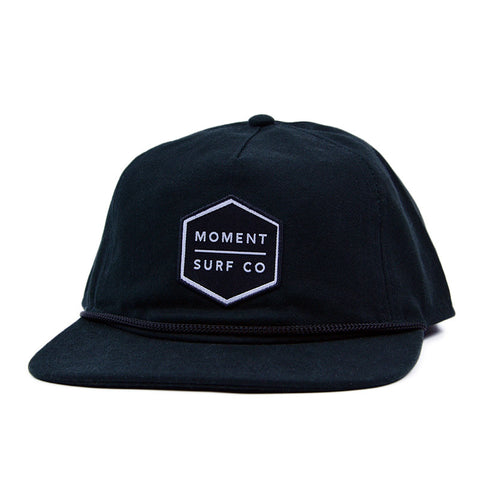 Moment Boxed Logo Unstructured Hat - Black