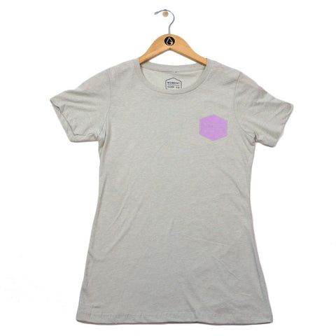 Moment Women's Boxed Logo Tee - Sand / Lilac