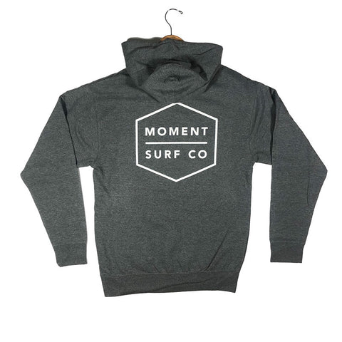 Moment Boxed Logo Zip Hoodie - Gunmetal